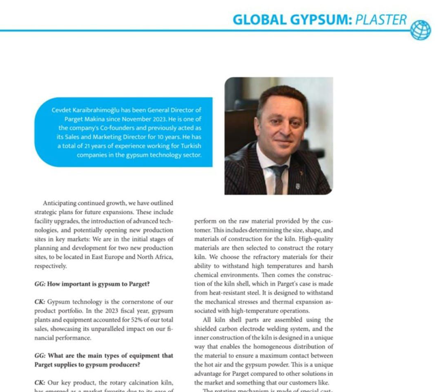 Parget Makina интервью с журналом Global Gypsum